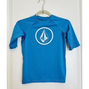 VOLCOM Boys Lido Short Sleeve Rashguard Toddler Blue Surf Anti UV 50+ UPF L 12